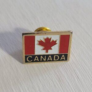 Canada Maple Leaf Flag Vintage Lapel Pin Tie Tack Brooch